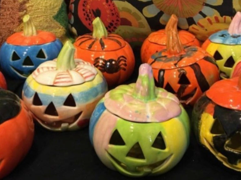 Glaze a ceramic pumpkin workshop Sat. Oct 17th 10am-11:30am