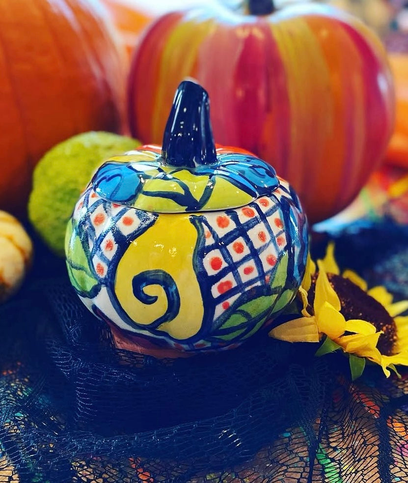 Glaze a ceramic pumpkin workshop Sat. Oct 17th 10am-11:30am